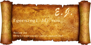 Egerszegi János névjegykártya