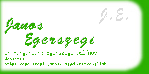 janos egerszegi business card